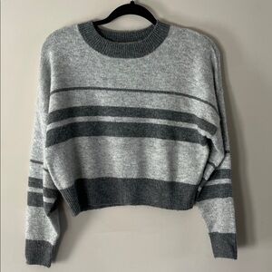 Topshop Heather Gray Striped Sweater